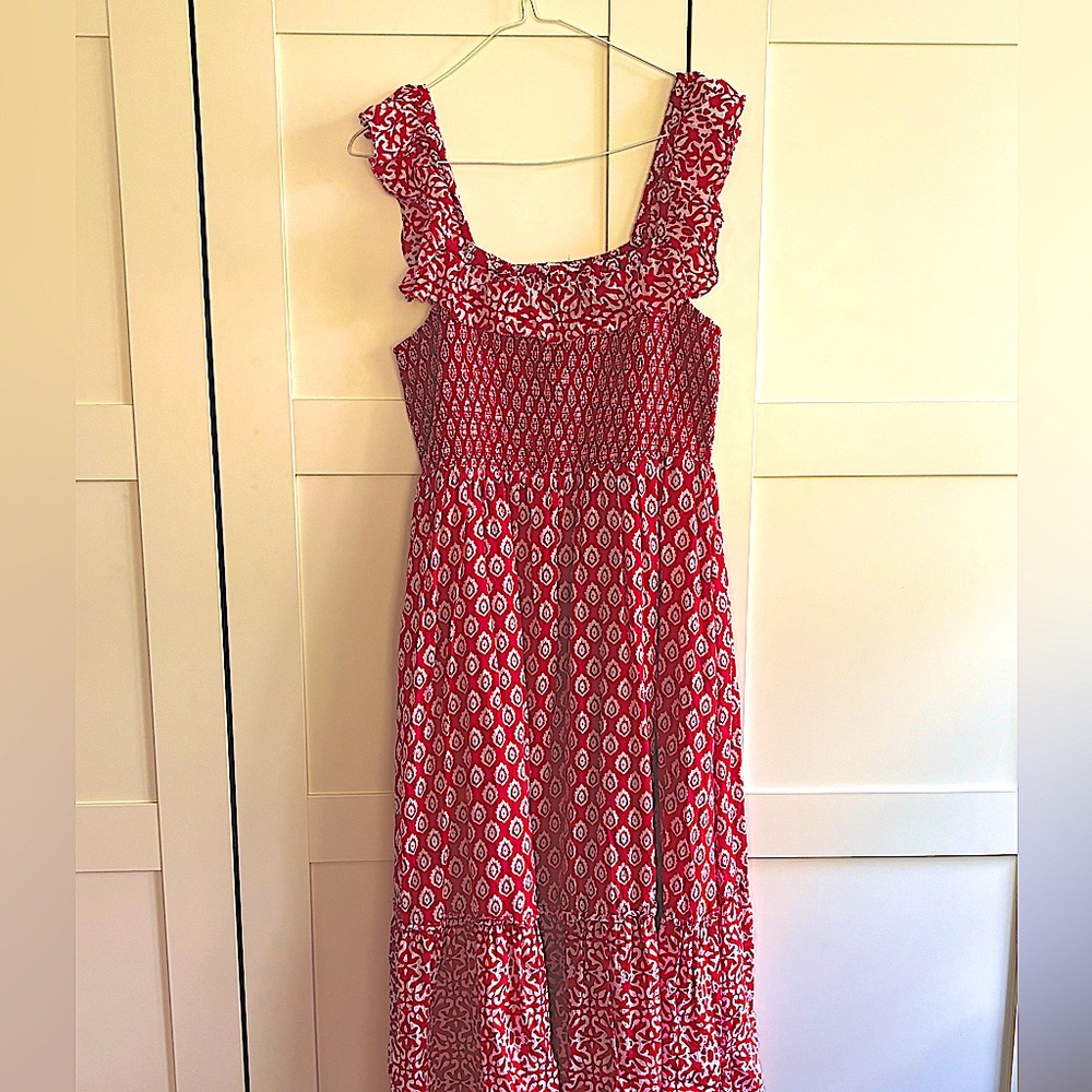 Vineyard Vines , Vineyard Tile Smocked Midi Dress. Woman’s Size Small - Picture 3 of 13